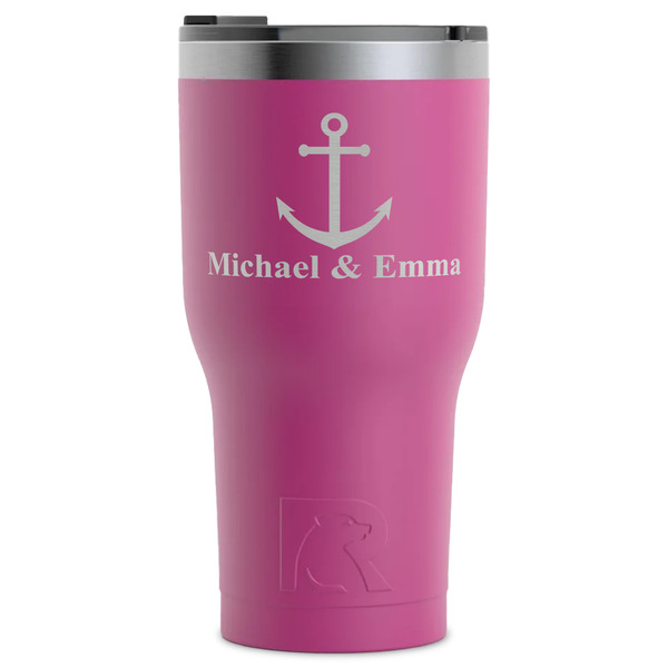 Custom All Anchors RTIC Tumbler - Magenta - Laser Engraved - Single-Sided (Personalized)