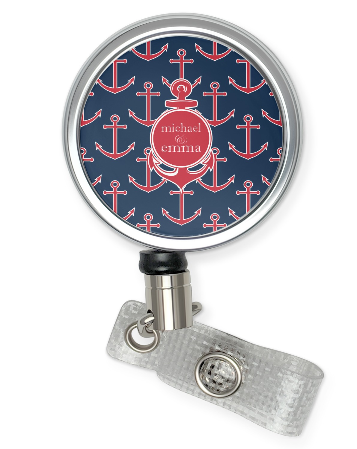 Custom Anchors & Waves Retractable Badge Reel (Personalized