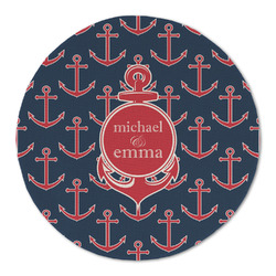 All Anchors Round Linen Placemat - Single Sided (Personalized)