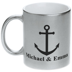 All Anchors Metallic Silver Mug (Personalized)