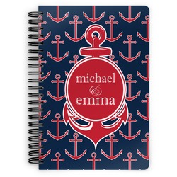 All Anchors Spiral Notebook - 7x10 w/ Couple's Names
