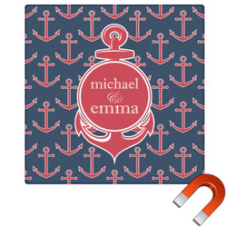 All Anchors Square Car Magnet - 10" (Personalized)