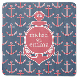 All Anchors Square Rubber Backed Coaster (Personalized)