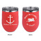 All Anchors Stainless Wine Tumblers - Coral - Double Sided - Approval