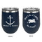 All Anchors Stainless Wine Tumblers - Navy - Double Sided - Approval