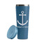 All Anchors Steel Blue RTIC Everyday Tumbler - 28 oz. - Lid Off