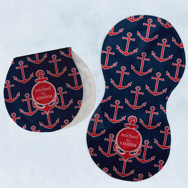 Custom All Anchors Burp Pads - Velour - Set of 2 w/ Couple's Names