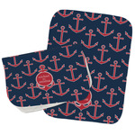 All Anchors Burp Cloths - Fleece - Set of 2 w/ Couple's Names