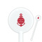 All Anchors White Plastic 5.5" Stir Stick - Round - Closeup