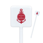 All Anchors Square Plastic Stir Sticks - Double Sided (Personalized)