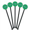 Equations Black Plastic 5.5" Stir Stick - Round - Fan View