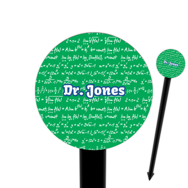 Custom Equations 6" Round Plastic Food Picks - Black - Double Sided (Personalized)