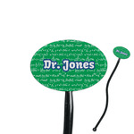 Equations 7" Oval Plastic Stir Sticks - Black - Single Sided (Personalized)