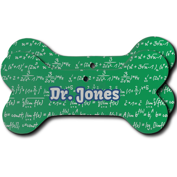 Custom Equations Ceramic Dog Ornament - Front & Back w/ Name or Text