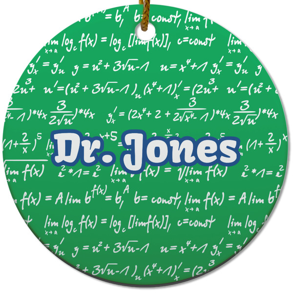 Custom Equations Round Ceramic Ornament w/ Name or Text