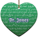 Equations Heart Ceramic Ornament w/ Name or Text