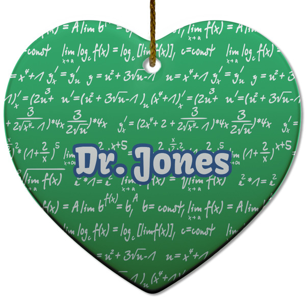 Custom Equations Heart Ceramic Ornament w/ Name or Text