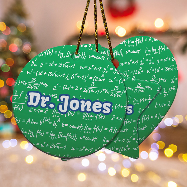 Custom Equations Ceramic Ornament w/ Name or Text