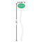 Equations Clear Plastic 7" Stir Stick - Oval - Dimensions