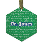 Equations Flat Glass Ornament - Hexagon w/ Name or Text