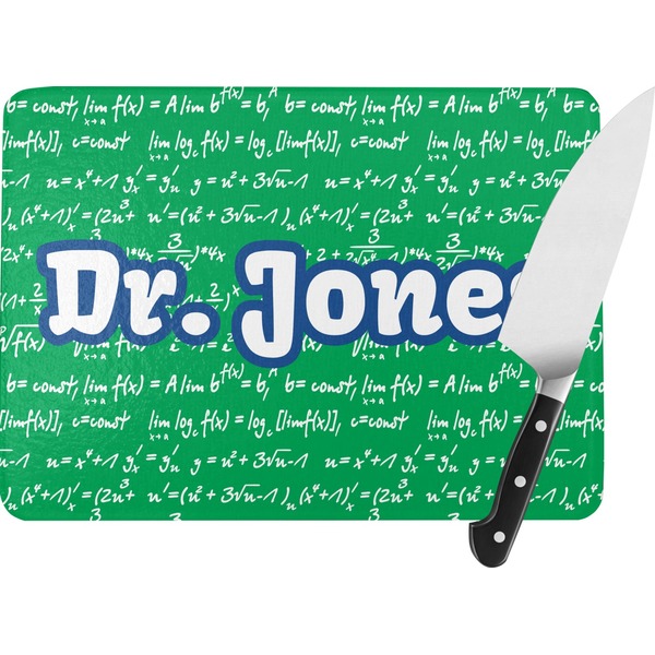 Custom Equations Rectangular Glass Cutting Board (Personalized)