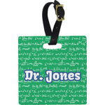 Equations Plastic Luggage Tag - Square w/ Name or Text