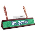 Equations Red Mahogany Nameplate with Business Card Holder (Personalized)