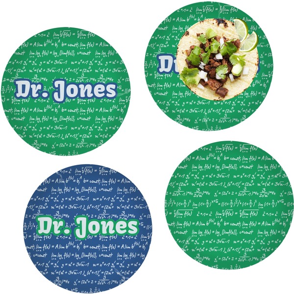 Custom Equations Set of 4 Glass Lunch / Dinner Plate 10" (Personalized)