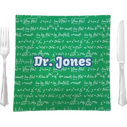 Equations 9.5" Glass Square Lunch / Dinner Plate- Single or Set of 4 (Personalized)