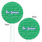 Equations White Plastic 5.5" Stir Stick - Double Sided - Round - Front & Back