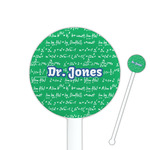 Equations 5.5" Round Plastic Stir Sticks - White - Single Sided (Personalized)