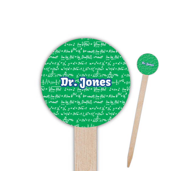 Custom Equations 6" Round Wooden Food Picks - Double Sided (Personalized)