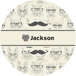 Hipster Cats & Mustache Multipurpose Round Labels - 1" (Personalized)