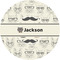 Hipster Cats & Mustache 1" Multipurpose Round Labels - Single Sticker