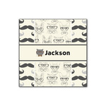 Hipster Cats & Mustache Wood Print - 12x12 (Personalized)