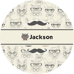 Hipster Cats & Mustache Multipurpose Round Labels - 2" (Personalized)