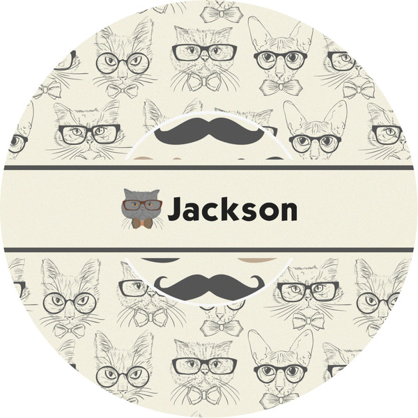 Custom Hipster Cats & Mustache Multipurpose Round Labels - 2" (Personalized)