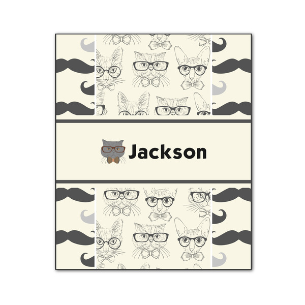 Custom Hipster Cats & Mustache Wood Print - 20x24 (Personalized)