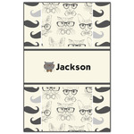 Hipster Cats & Mustache Wood Print - 20x30 (Personalized)