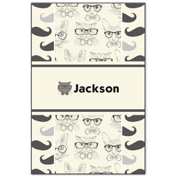 Hipster Cats & Mustache Wood Print - 20x30 (Personalized)
