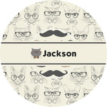 Hipster Cats & Mustache Multipurpose Round Labels - 5" (Personalized)