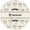 Hipster Cats & Mustache 5" Multipurpose Round Label - Single Sticker