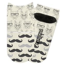 Hipster Cats & Mustache Adult Ankle Socks