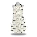 Hipster Cats & Mustache Apron w/ Name or Text