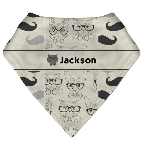 Custom Hipster Cats & Mustache Bandana Bib (Personalized)