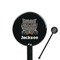 Hipster Cats & Mustache Black Plastic 5.5" Stir Stick - Round - Closeup