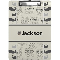 Hipster Cats & Mustache Clipboard (Personalized)