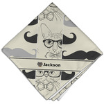 Hipster Cats & Mustache Cloth Dinner Napkin - Single w/ Name or Text