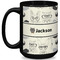 Hipster Cats & Mustache Coffee Mug - 15 oz - Black Full