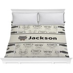 Hipster Cats & Mustache Comforter - King (Personalized)